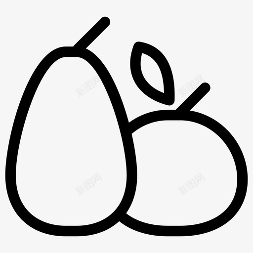 水果形状营养图标svg_新图网 https://ixintu.com 健康零食 健康食品 叶子 天然 形状 插图 水果 线图标 营养 食品和饮料 饮食