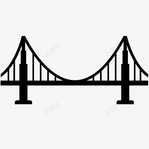 桥金门纪念碑图标svg_新图网 https://ixintu.com 旅游 旧金山 桥 水 河流 纪念碑 跨度 金门