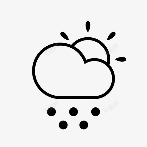 日雹气候云图标svg_新图网 https://ixintu.com 云 天气 日雹 晴 气候 雪 预报