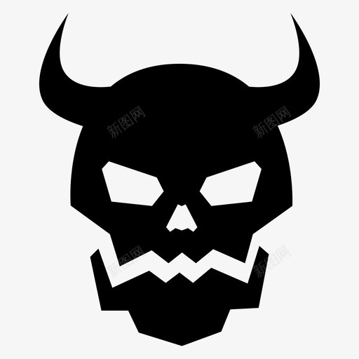 头骨撒旦撕裂图标svg_新图网 https://ixintu.com 地狱 头骨 恶魔头骨 撒旦 撕裂 死亡 血腥 角 锋利的牙齿