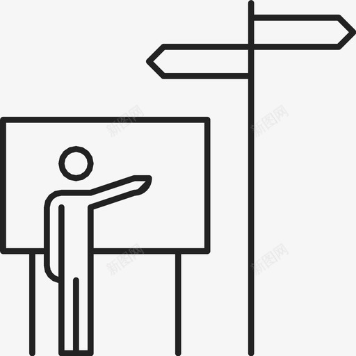 方向指路人路标图标svg_新图网 https://ixintu.com 导航 找到路 指路人 方向 获取方向 路标