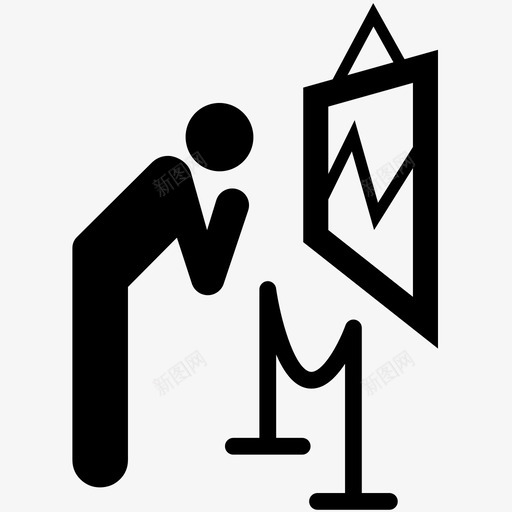 参观博物馆观展绘画图标svg_新图网 https://ixintu.com 人 公众观赏 参观 参观博物馆 娱乐 展览 思考 研究 绘画 观展
