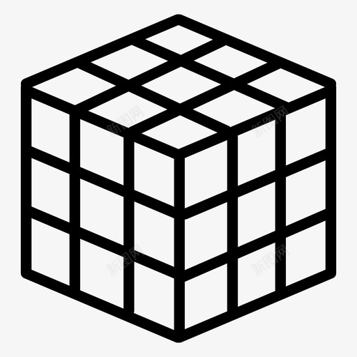 魔方工具方块图标svg_新图网 https://ixintu.com 工具 拼图 挑战 方块 游戏 玩具 网格 设计 魔方