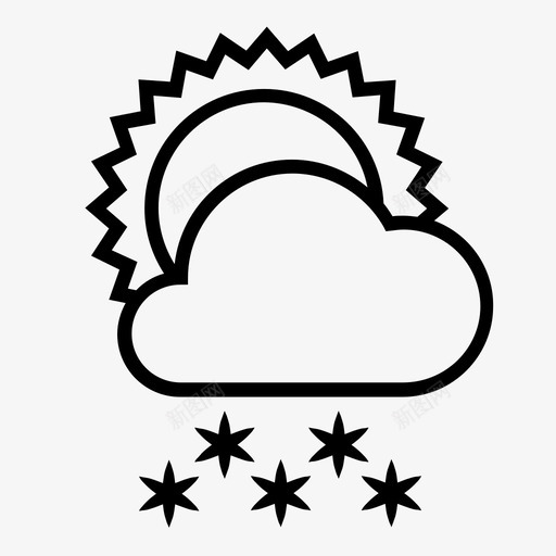 下雪下雪天气太阳图标svg_新图网 https://ixintu.com 下雪 下雪天气 天气状况 天气预报 太阳 气象预报