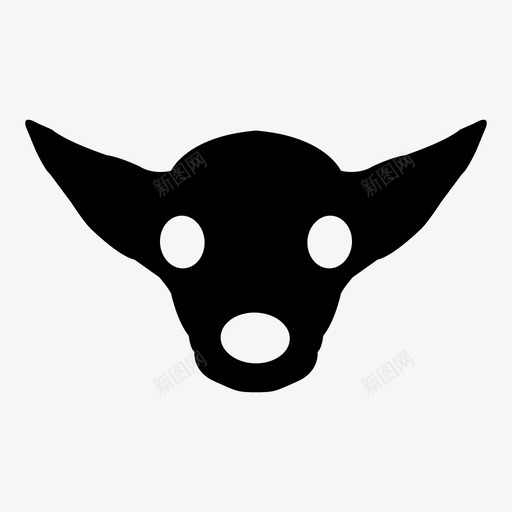 吉娃娃小狗宠物狗图标svg_新图网 https://ixintu.com 动物脸 吉娃娃 宠物狗 家养动物 小狗 狗脸 脸
