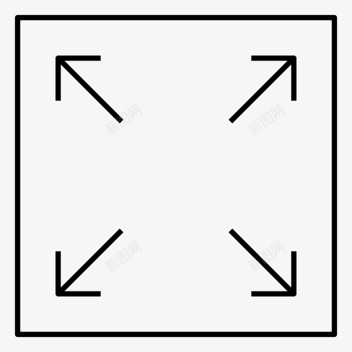 缩小离开按钮图标svg_新图网 https://ixintu.com 全屏 关闭 按钮 放大 最大化 离开 缩小 轮廓 远
