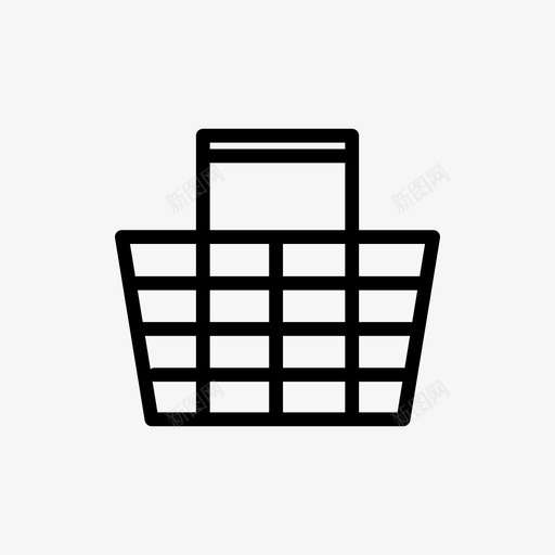 篮子野餐篮杂货篮图标svg_新图网 https://ixintu.com 100days项目 100icons100days Beccoashea 杂货篮 篮子 结账 购物篮 野餐篮