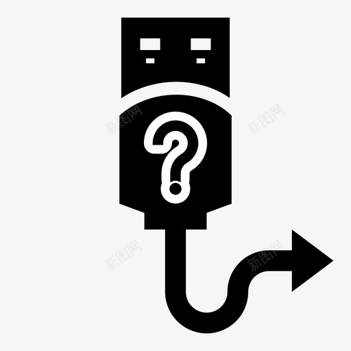 未知usb设备通用串行总线工作图标svg_新图网 https://ixintu.com usb图标 usb插头 usb电缆 工作 未知usb设备 状态 线缆 通用串行总线