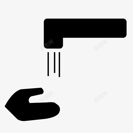 水龙头浴室手图标svg_新图网 https://ixintu.com 卫生 手 水槽 水龙头 洗涤 浴室