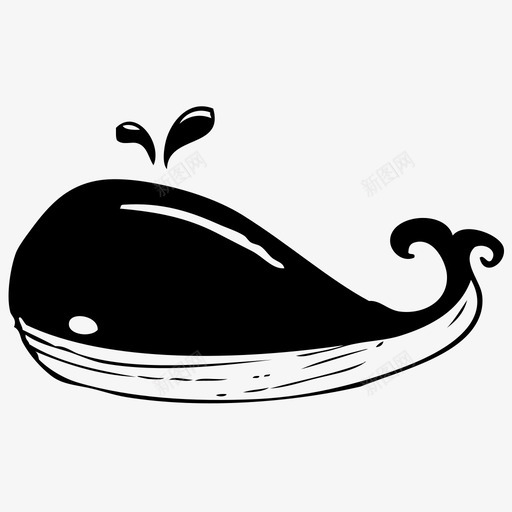 鲸鱼海洋生物海洋动物图标svg_新图网 https://ixintu.com 哺乳动物 海洋动物 海洋生物 鲸鱼