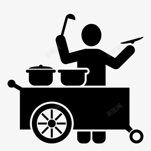 街头食品街头小贩小吃小贩图标svg_新图网 https://ixintu.com 便携式食品车 午餐 小吃小贩 手指食品 街头小贩 街头食品 食品小贩 食品摊位 食品车 餐食