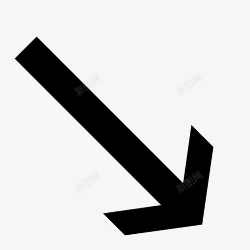 右下箭头直线倾斜图标svg_新图网 https://ixintu.com 倾斜 右下箭头 标志性 直线