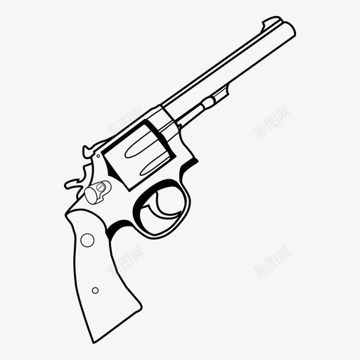 左轮手枪手枪射击图标svg_新图网 https://ixintu.com 六发射击 射击 左轮手枪 手枪 武器