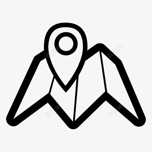 地图跟踪导航图标svg_新图网 https://ixintu.com 地图 地图定位 导航 跟踪