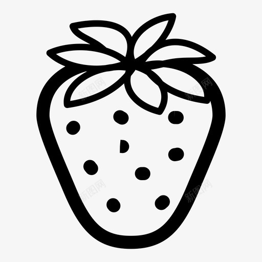 草莓红色植物图标svg_新图网 https://ixintu.com 健康 天然 新鲜 植物 水果 红色 维生素 美味 自然 草莓 食物