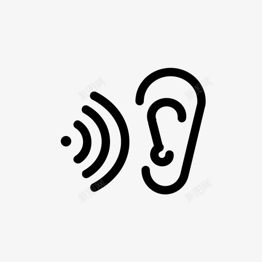 听非常大声笔划图标svg_新图网 https://ixintu.com 3.23 听 噪音 声音 大噪音 笔划 简单 非常大声