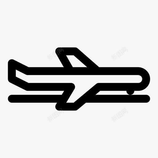 飞机线路运输方式图标svg_新图网 https://ixintu.com 度假 形状 旅行 旅行者 简单 简单的卷曲图标 线路 运输方式 飞机