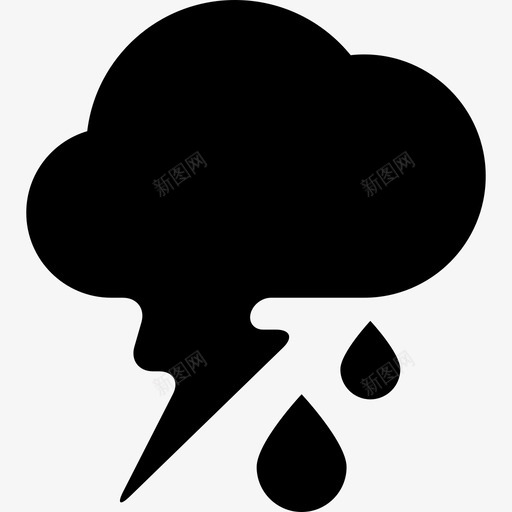 雷暴天气下雨图标svg_新图网 https://ixintu.com 下雨 天气 天气图标 气象学 气象学家 闪电 雷暴 预报
