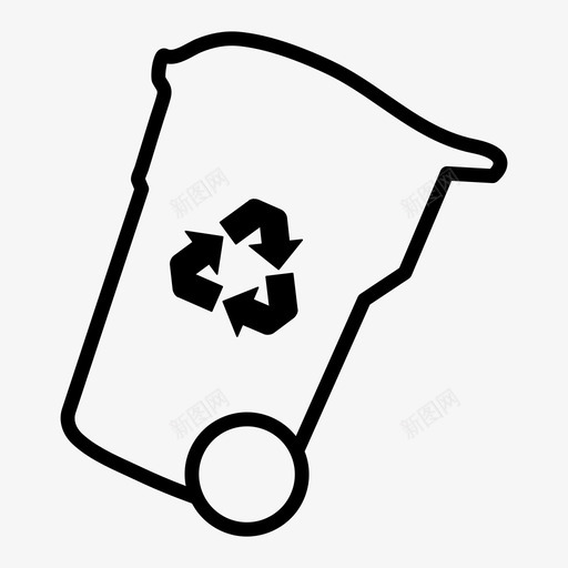 回收站再利用减少图标svg_新图网 https://ixintu.com 倾倒 再利用 减少 回收 回收容器 回收站 垃圾 清洁