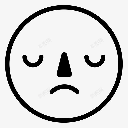 悲伤不同意表情图标svg_新图网 https://ixintu.com 不同意 悲伤 情绪 愁眉苦脸 表情