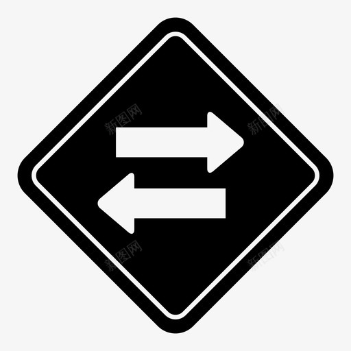 路标方向左图标svg_新图网 https://ixintu.com 交通 右 对面 左 方向 滑动 移动 路标
