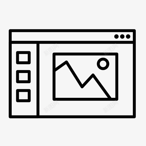 线框窗口网页图标svg_新图网 https://ixintu.com 互联网 信息 布局 显示 窗口 线框 统计 网页 设计