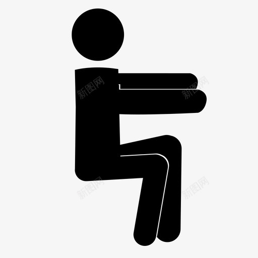 蹲下健身图标svg_新图网 https://ixintu.com 健身 蹲下
