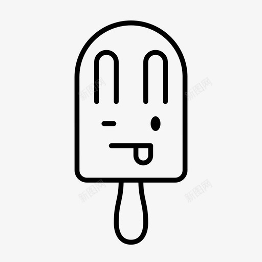 眨眼夏天笑脸图标svg_新图网 https://ixintu.com 冰激凌 卡瓦伊 夏天 甜点 眨眼 笑脸 脸 表情符号 调情 食物