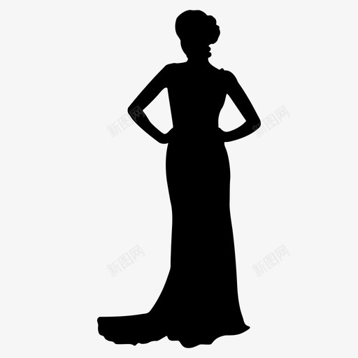 女性淑女模特图标svg_新图网 https://ixintu.com 人物 夜晚 女性 姿势 栖息 模特 派对 派对礼服 淑女 节日