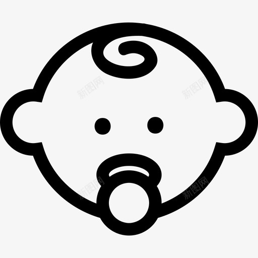 婴儿头部轮廓与奶嘴人婴儿包1图标svg_新图网 https://ixintu.com 人 婴儿包1 婴儿头部轮廓与奶嘴