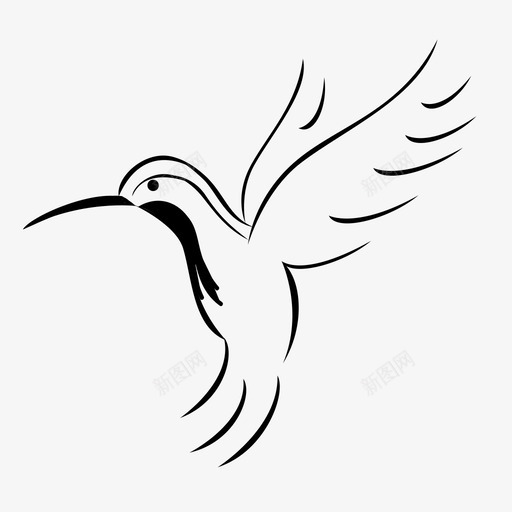 蜂鸟飞行拍打图标svg_新图网 https://ixintu.com 小鸟 拍打 拍打翅膀 蜂鸟 飞行 鸟类