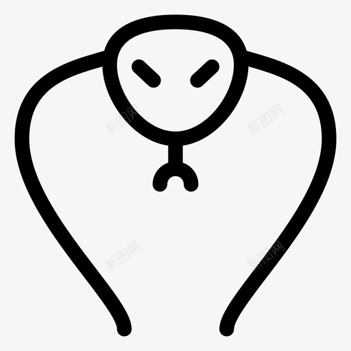蛇头无腿图标svg_新图网 https://ixintu.com 动物 头 形状 无腿 有毒 爬行动物 线 线图标 蛇