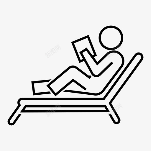 阅读坐着休息图标svg_新图网 https://ixintu.com 享受 人 休息 和平 坐着 坐着读书 放松 看书 线 阅读
