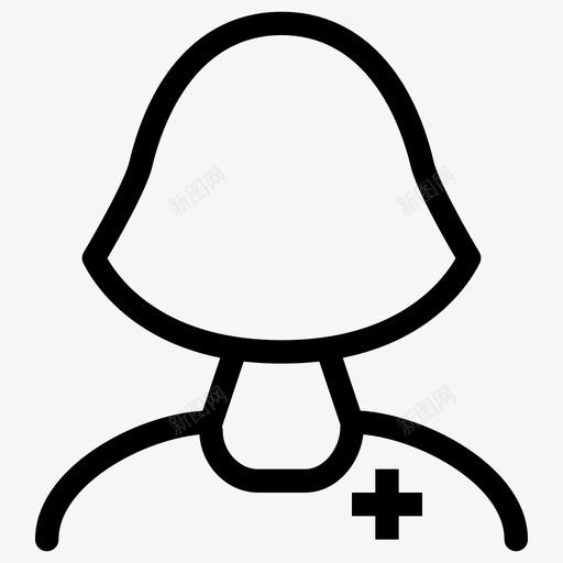 医生标志形状图标svg_新图网 https://ixintu.com pa 个人助手 人 加上 医生 女孩 形状 插图 标志 线图标