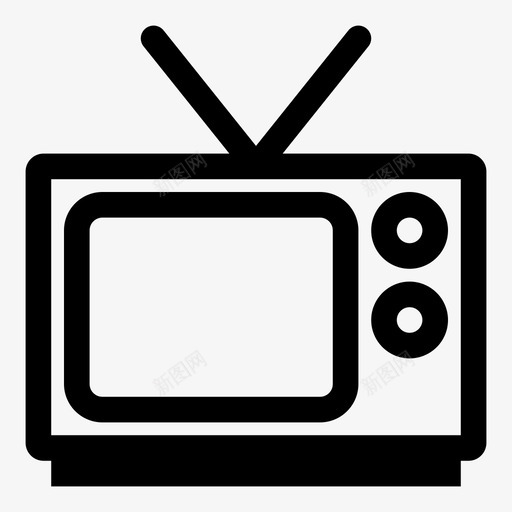 电视娱乐媒体图标svg_新图网 https://ixintu.com 娱乐 媒体 电视 电视屏幕 简单的卷曲图标