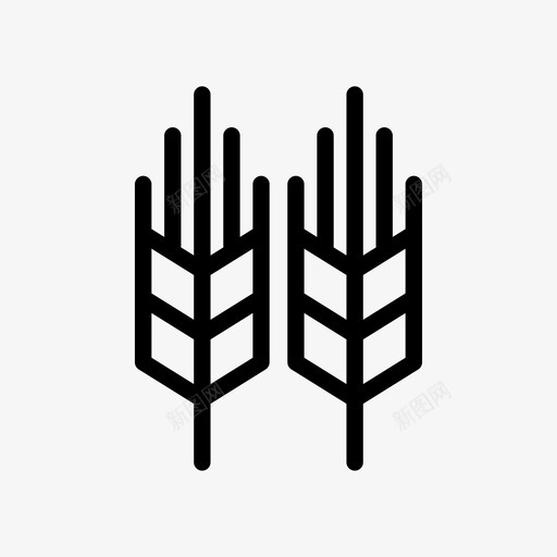 小麦种子升起和发光图标svg_新图网 https://ixintu.com 升起和发光 小麦 早晨图标 早餐 植物 种子 零食 食物 饭