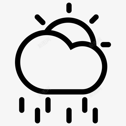 部分下雨下雨天气季节图标svg_新图网 https://ixintu.com 下雨天气 天气状况 天空 太阳 太阳阴雨 季节 形状 部分下雨 阴雨天气
