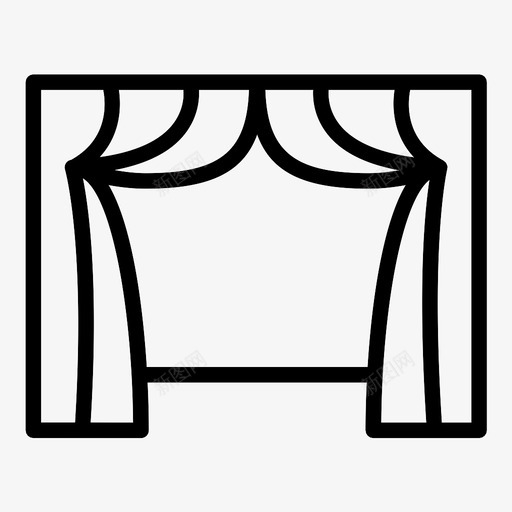 剧院演出屏幕图标svg_新图网 https://ixintu.com 剧院 剧院窗帘 屏幕 演出 电影 电影窗帘 电影院