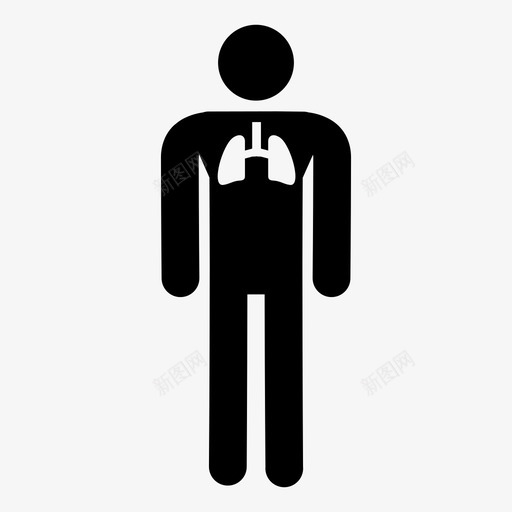 肺器官医学图标svg_新图网 https://ixintu.com 人 体形 健康 医学 呼吸 器官 男性 肺 解剖学 身体