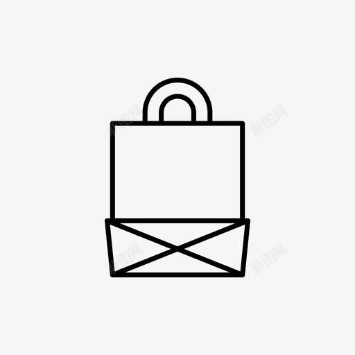 购物袋礼品袋午餐袋图标svg_新图网 https://ixintu.com 午餐袋 礼品袋 纸袋 购物袋