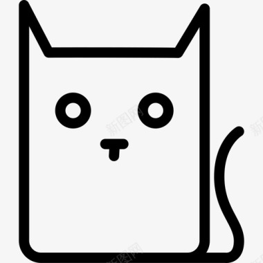 猫咪卡通轮廓变体动物可爱的图标图标