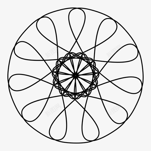 图案花卉图案线条艺术图标svg_新图网 https://ixintu.com 几何图案 几何花朵图案 图案 线条艺术 花卉图案 花朵图案 花朵设计