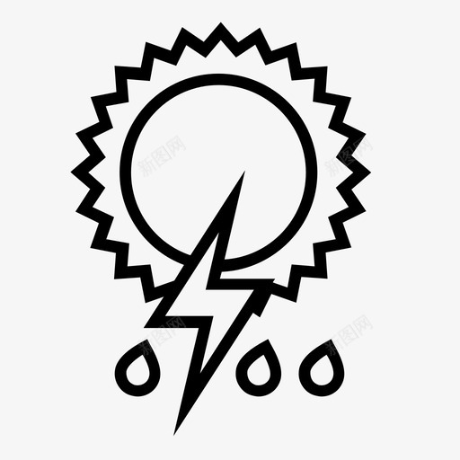 有雷雨有雨天气暴风雨图标svg_新图网 https://ixintu.com 天气状况 天气预报 太阳 暴风雨 有雨天气 有雷雨 雷雨