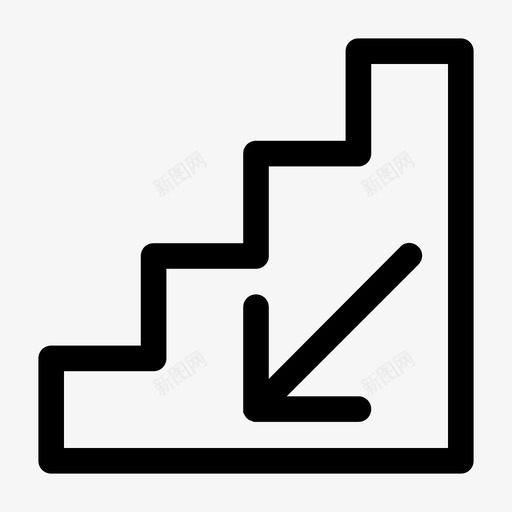 楼梯说明梯子图标svg_新图网 https://ixintu.com 台阶 商场 导航 梯子 楼层 楼梯 说明