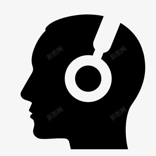 耳机耳戴式耳机一体式耳机图标svg_新图网 https://ixintu.com 一体式耳机 人 侧视图 入耳式耳机 听音乐的人 声音 技术 耳戴式耳机 耳机 音乐播放器