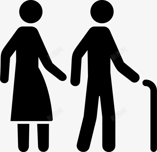 老年夫妇老年人老年妇女图标svg_新图网 https://ixintu.com 60岁以上的人 老年人 老年夫妇 老年妇女