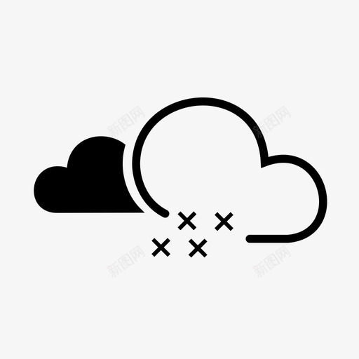 雪部分多云部分下雪图标svg_新图网 https://ixintu.com 下雪 下雪天气 冰冻 天气图标集2 天空 寒冷 部分下雪 部分多云 降雪 雪 雪和云