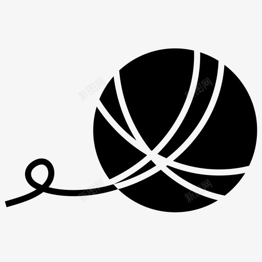 纱线球羊毛线图标svg_新图网 https://ixintu.com 纱线球 线 编织球 缝纫 羊毛