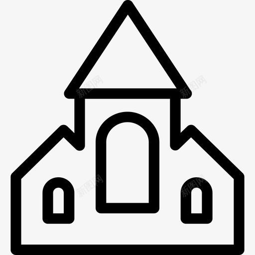 鬼屋恐怖插图图标svg_新图网 https://ixintu.com 万圣节 夜晚 形状 怪物 恐怖 恐惧 插图 神秘 线图标 鬼屋