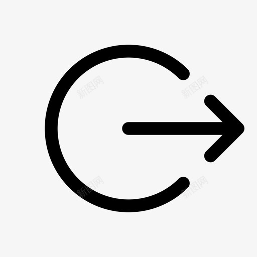 注销移出无笔划图标svg_新图网 https://ixintu.com 发射机 发送器 右箭头 右箭头圆圈 圆圈中的箭头 无笔划 注销 电视输出 移出 路由 输出